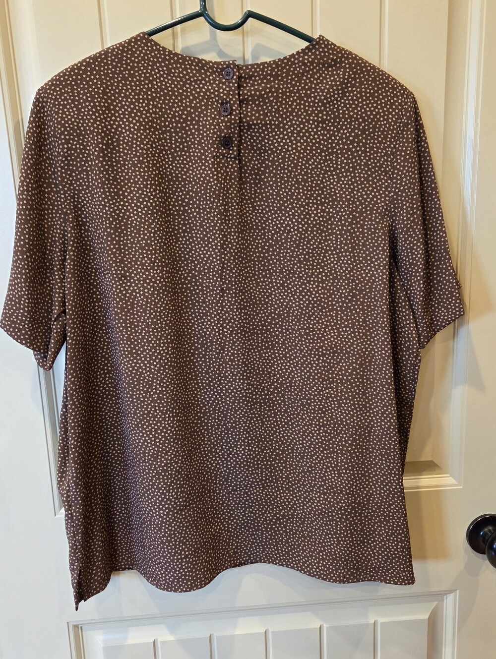 NWT Alfred Dunner Brown Polka Dot Short Sleeve Blouse - Size 18 - Picture 6 of 11